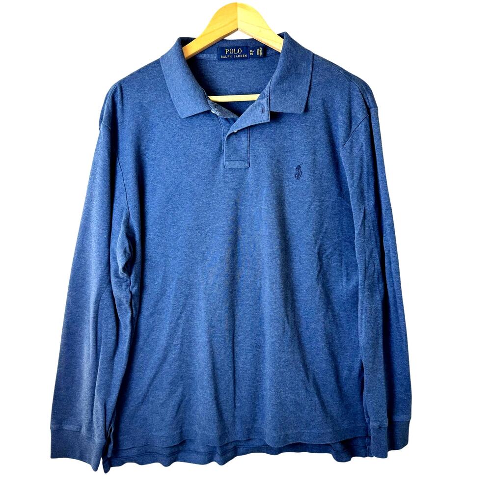 Polo Ralph Lauren Shirt Mens XL Long Sleeve Blue Classic Preppy Casual Rugby